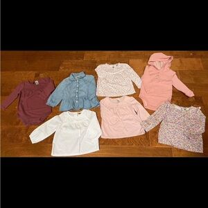 Baby Girls OshKosh B’Gosh Shirt / Onesie Lot - 18 months - 7 included! - Pink